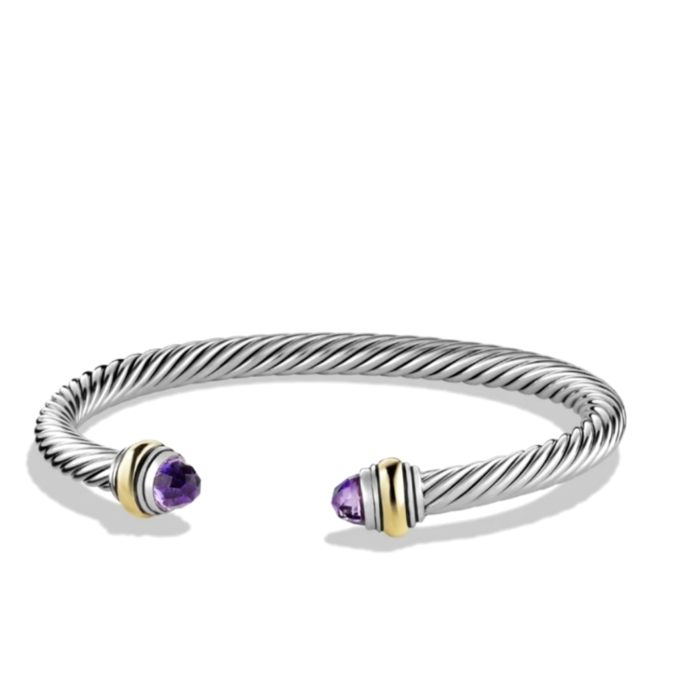 DAVID YURMAN 5mm Cable Purple Amethyst 14k Gold accent
